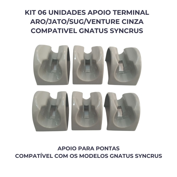 KIT 06 PÇ APOIO TERMINAL ARO/JATO/SUG/VENTURE CINZA COMPATIVEL