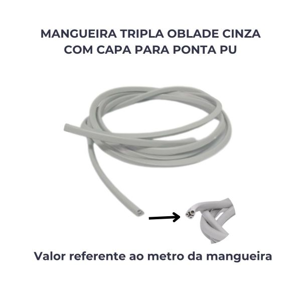 MANGUEIRA PU TRIPLA CINZA C/ CAPA