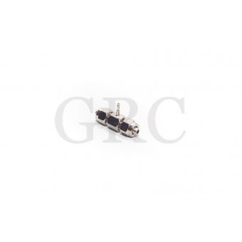 CONEXÃO T C/ ROSCA 3,3MM PORCA X 1,6MM ESPIGÃ X 3,3MM PORCA